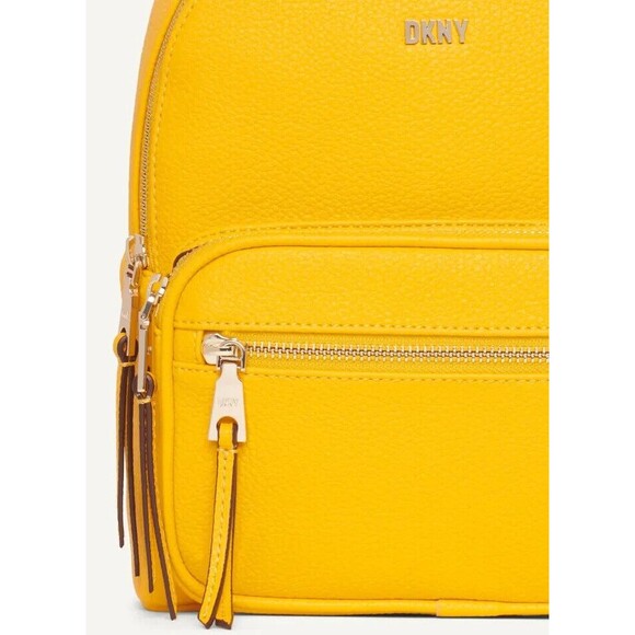 New DKNY Maxine Backpack Leather Sahara Yellow - Picture 3 of 4